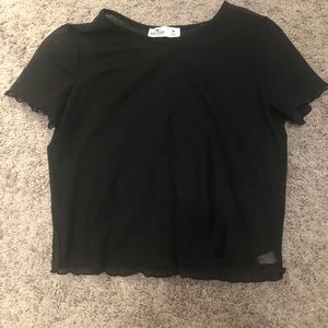Hollister Black Mesh Baby Tee